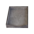 Gray Italian Patent Leather Letter Tray